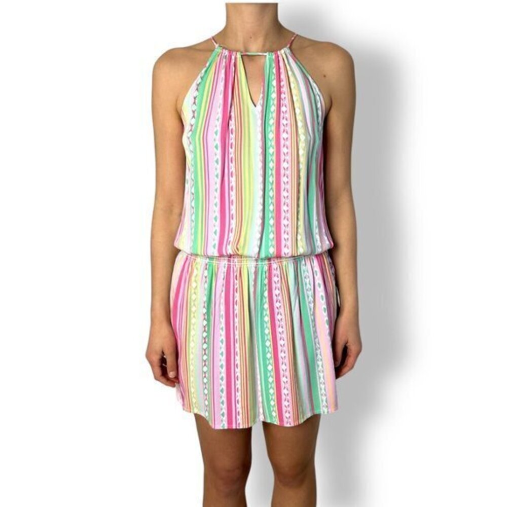 NWT Southern Tide Cheyenne Dress Mini Sherbet Color Candy Stripe Sz XS Halter